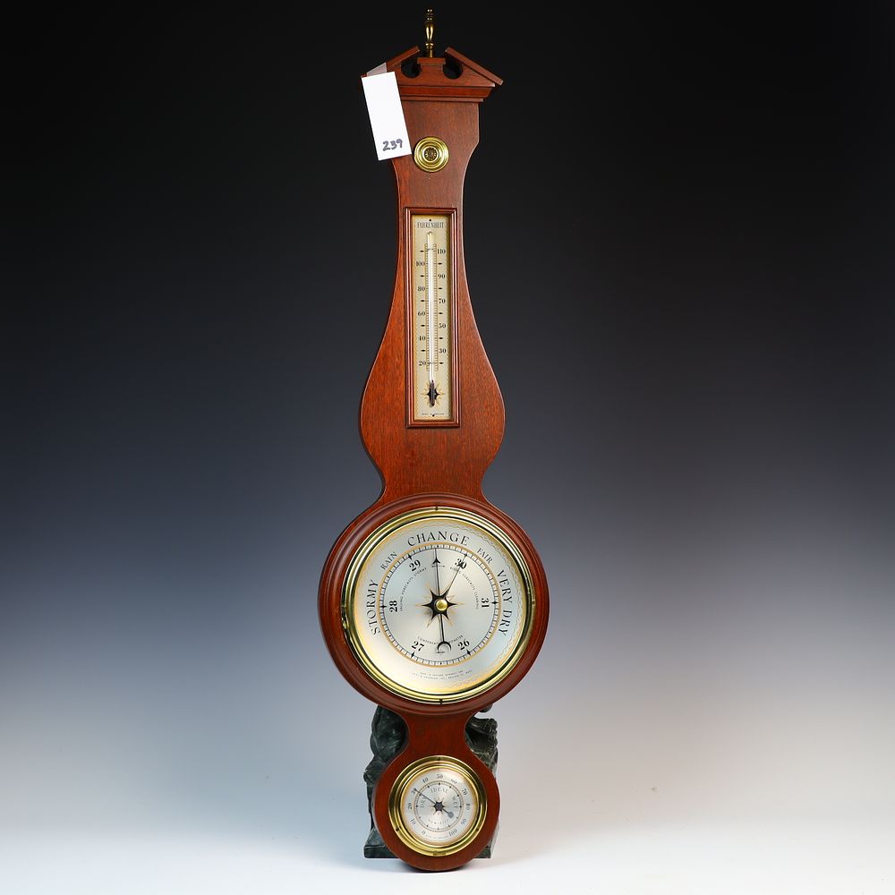 Lot 239: Vintage Mahogany Wood Barometer