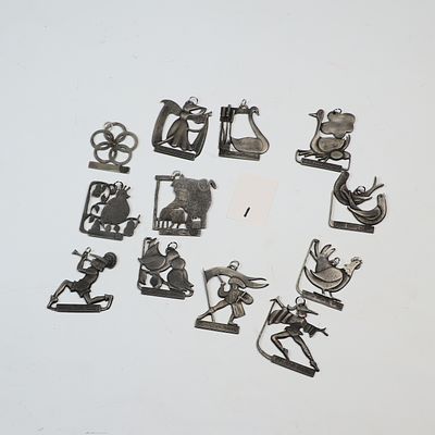 Pewter Pot 12 Days of Christmas Ornaments. All 12 Days of Christmas with a pewter ornament for 