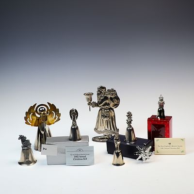 Siverstone Christmas Candle Holder and Christmas Bells. Bells are from the New England 