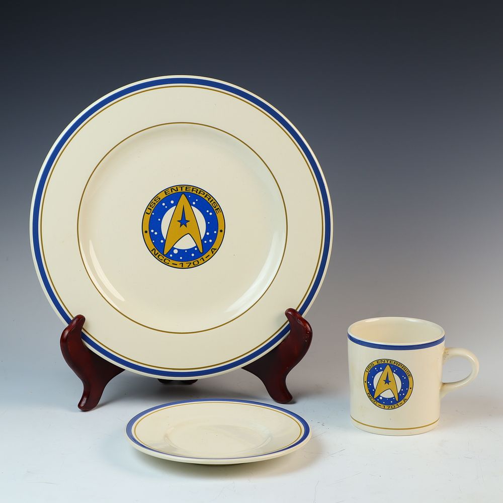 Lot 191: Star Trek Plate Cup and Saucer by Pfaltzcraft