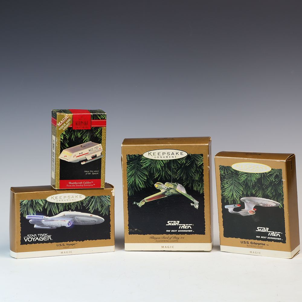 Lot 219: Lot of Four Star Trek Hallmark Ornaments in Original Boxes