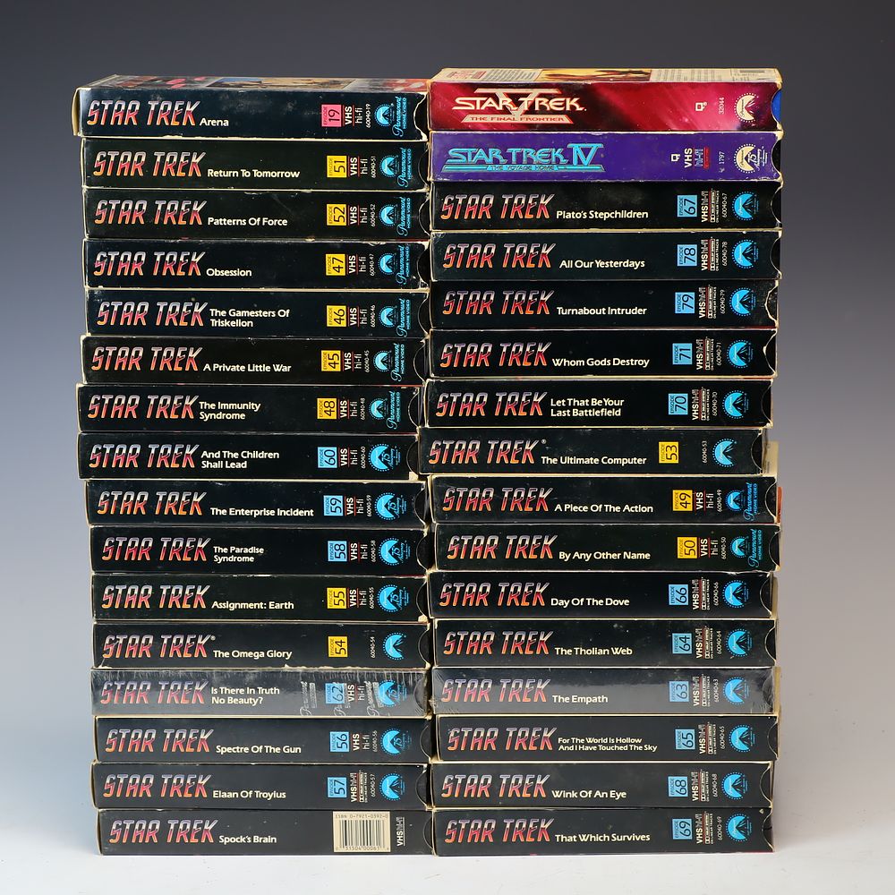 Lot 267: Lot of Star Trek Original Series TV Episodes and Later Movies On VHS