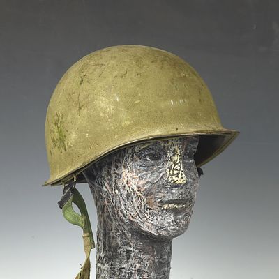 Antique WWII military metal and leather helmet. Antique military metal and leather helmet 11X9 inches