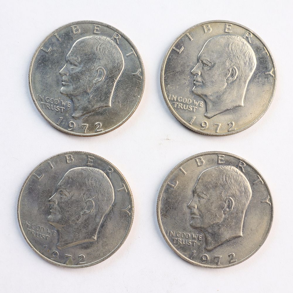 Lot 302: Lot of 4 Eisenhower Silver Dollars