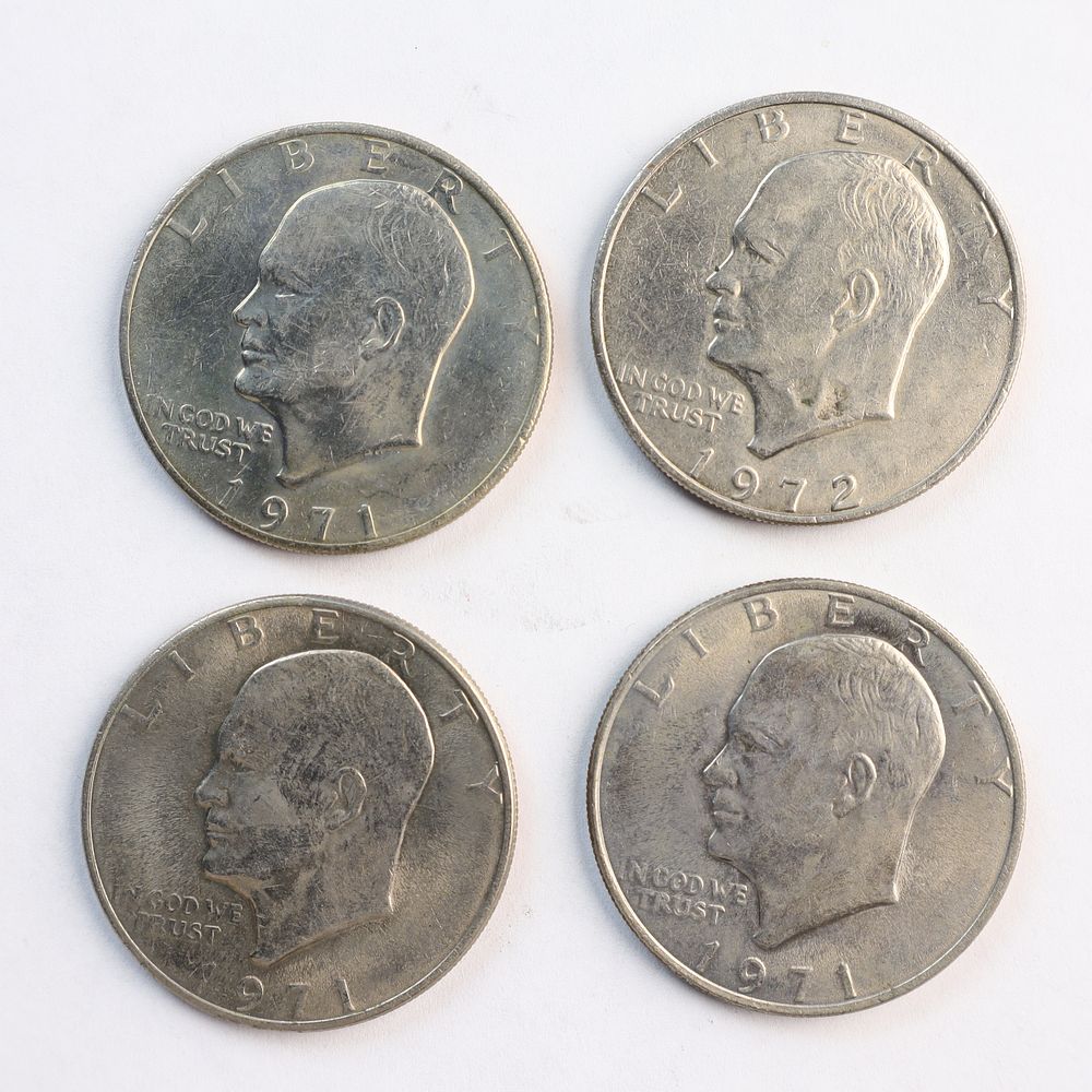 Lot 303: Lot of 4 Eisenhower Silver Dollars