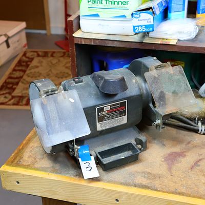 Craftsman 1/3hp Bench Grinder. Must remove 2 bolts from work bench on pick upPick up of this lot