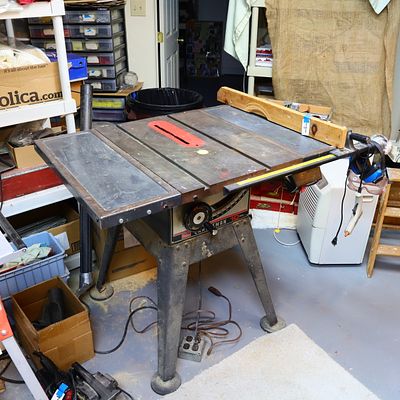 Craftsman 10 inch table Saw. Craftsman 12 inch table Saw rear motor and full deck good