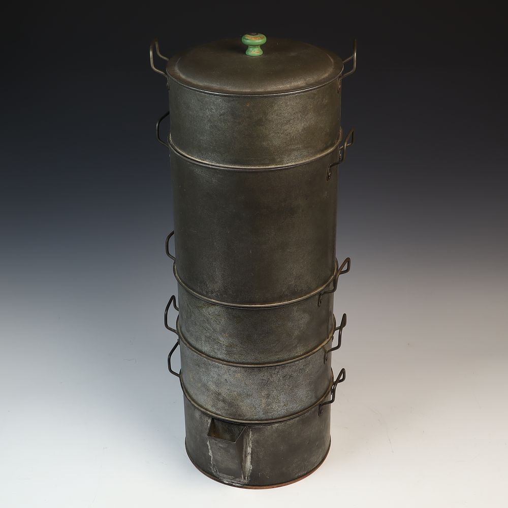 Lot 176: Antique 4 Stage Gas Stove Top Steamer Unit