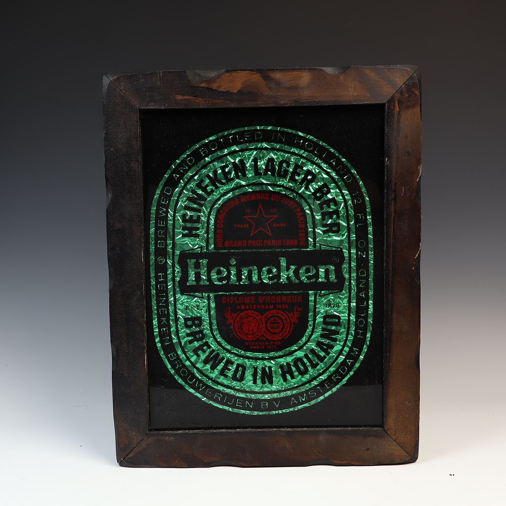 Lot 215: Vintage Heineken Advertising Bar Mirror