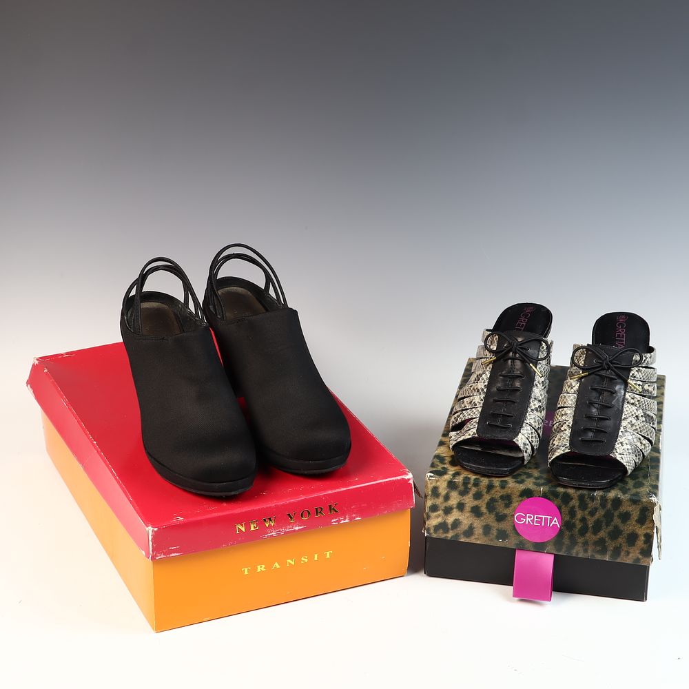 Lot 170: Two Pairs of Women's Heeled Mules by New York Transit and Gretta