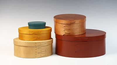 A Group of Shaker-Style Oval Bentwood Boxes by Donald H. Esbenshade. A group of Shaker-style 