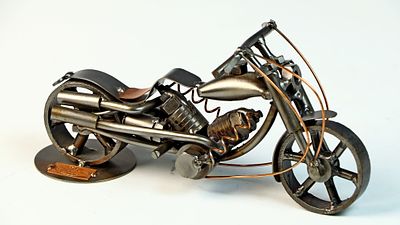 Hinz and Kunst Germany Metal Chopper Special Motorcycle Sculpture. This Hinz and Kunst Chopper 