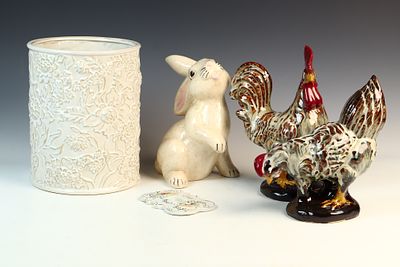 A Collection of Decorative Ceramic Figurines and Tableware. This collection of ceramic items 