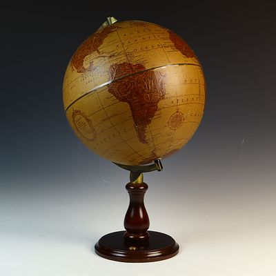 Replogle Genuine Leather Terrestrial Desktop Globe. A desktop terrestrial globe featuring a 