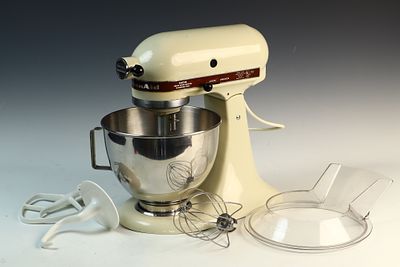 KitchenAid Hobart Model K45SS Tilt-Head Stand Mixer with Accessories. A vintage KitchenAid 