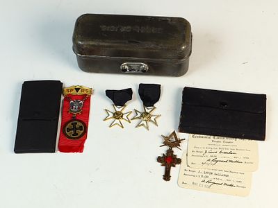 A Group of Early 20th Century Masonic Fraternal Medals and Ephemera for J. Lewis Callahan. An 