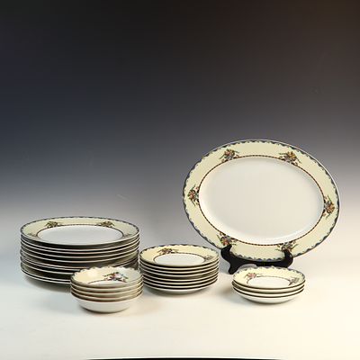 Noritake Mariana Pattern Porcelain Dinner Service. A partial porcelain dinner service 