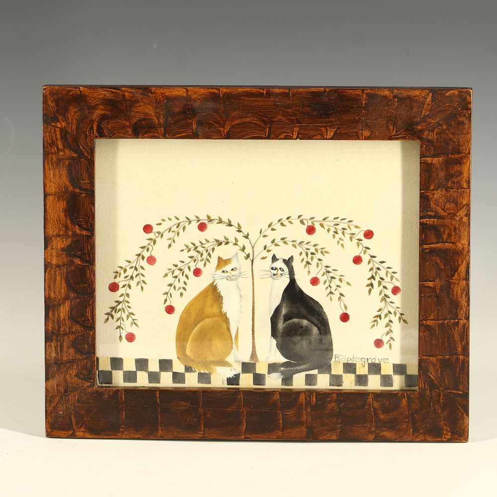 Lot 223: Barbara Updegrove Contemporary Theorem Painting of Cats