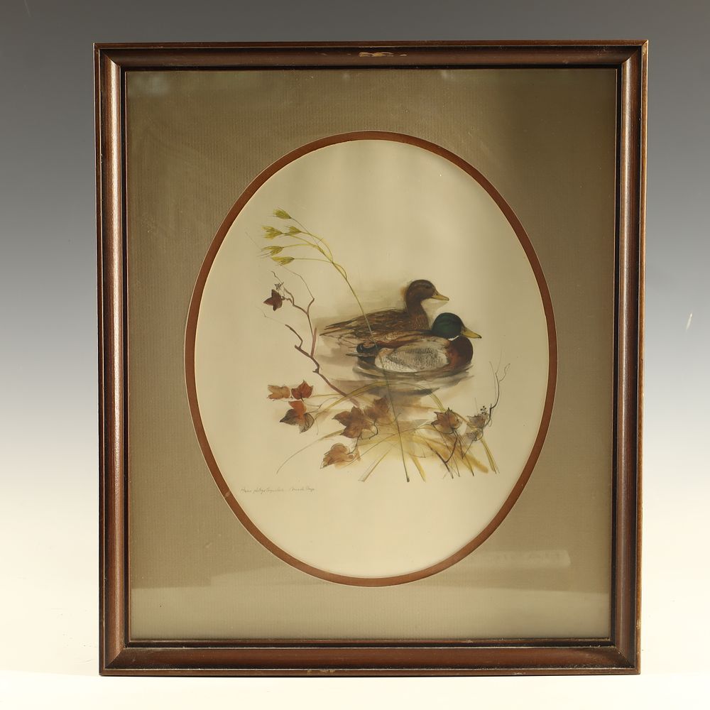 Lot 239: Mads Stage, Mallard Ducks Framed Art Print