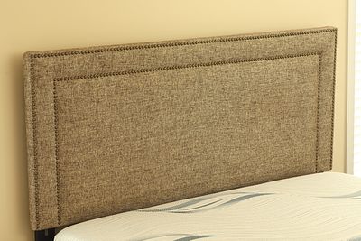 Upholstered Rectangular Headboard with Double Row Nailhead Trim. A contemporary upholstered 