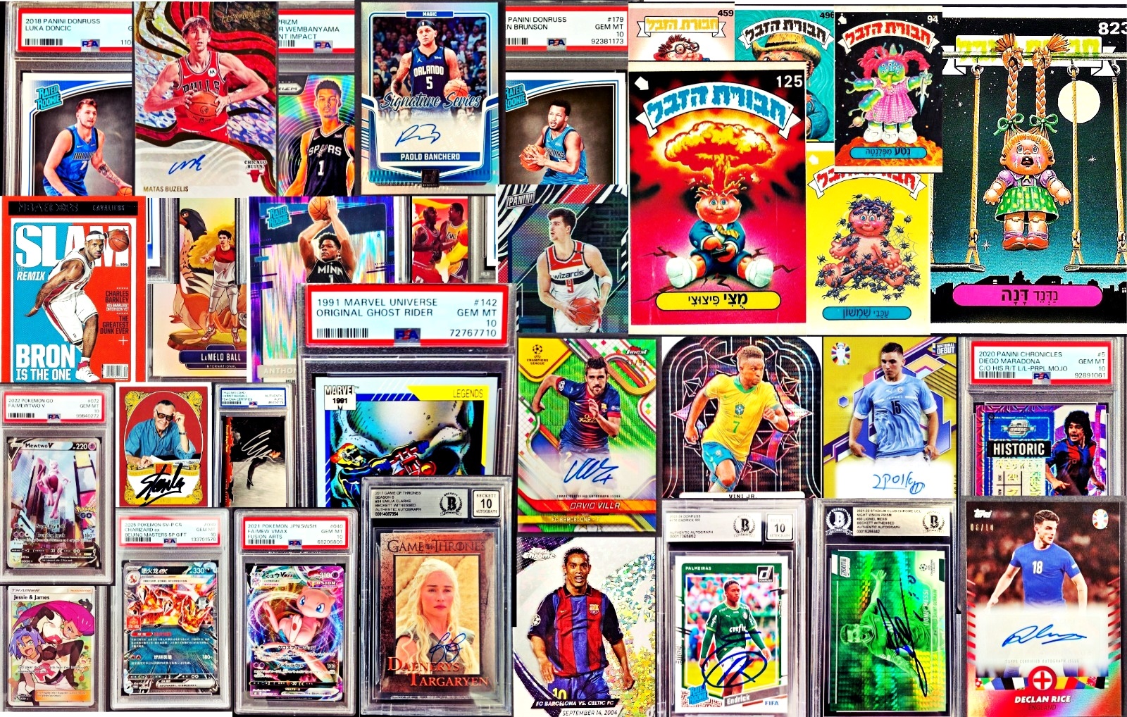 The Jewish Shtetl | Auction 19 | Cards / Stickers / Jersey Auto COA - Starting at $10 only!!! Garbage Pail Kids, Pokemon, Basketball, Soccer, Wrestling. auto, numbered, Rookies Plus Comic & Pocket Books.