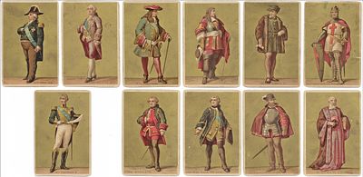 Lot [11] playing cards with the images of the kings of France, probably late 19th century / 
