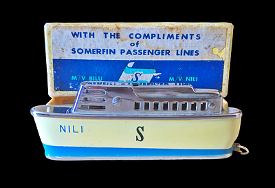 Lighter in the shape of the Israeli passenger ship 'Somerpin', the ships "Nili" and "Bilo". The