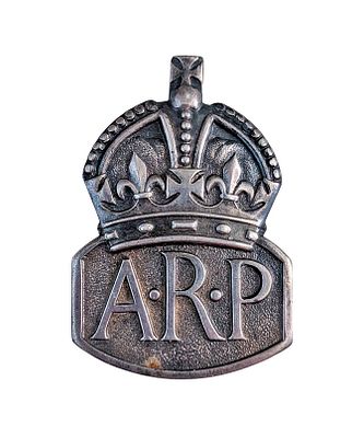 WW2 British Air Raid Precaution ARP Silver Hallmarked Pin Badge. The A.R.P. pin was used by