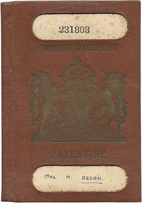 Palestine AI passport that belonged to Mrs. Haya Abden, condition: VF