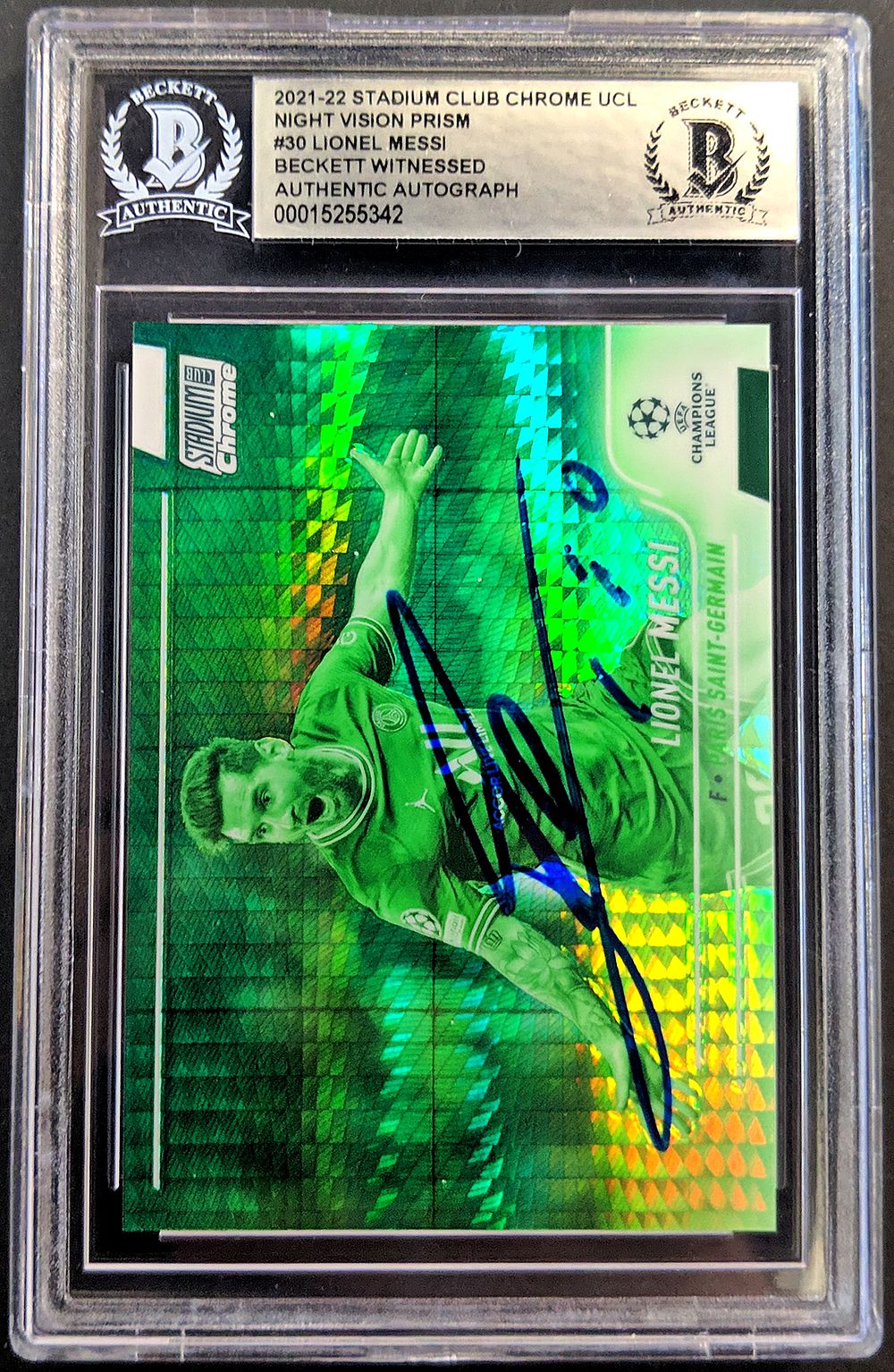 ליונל מסי - קלף אספנות כדורגל, עם חתימה מקורית של השחקן הנחשב לכדורגלן הגדול ביותר בכל הזמנים! 