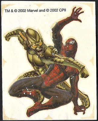 A tattoo sticker of Spider-Man fighting the Green Goblin, designed to advertise the film that 