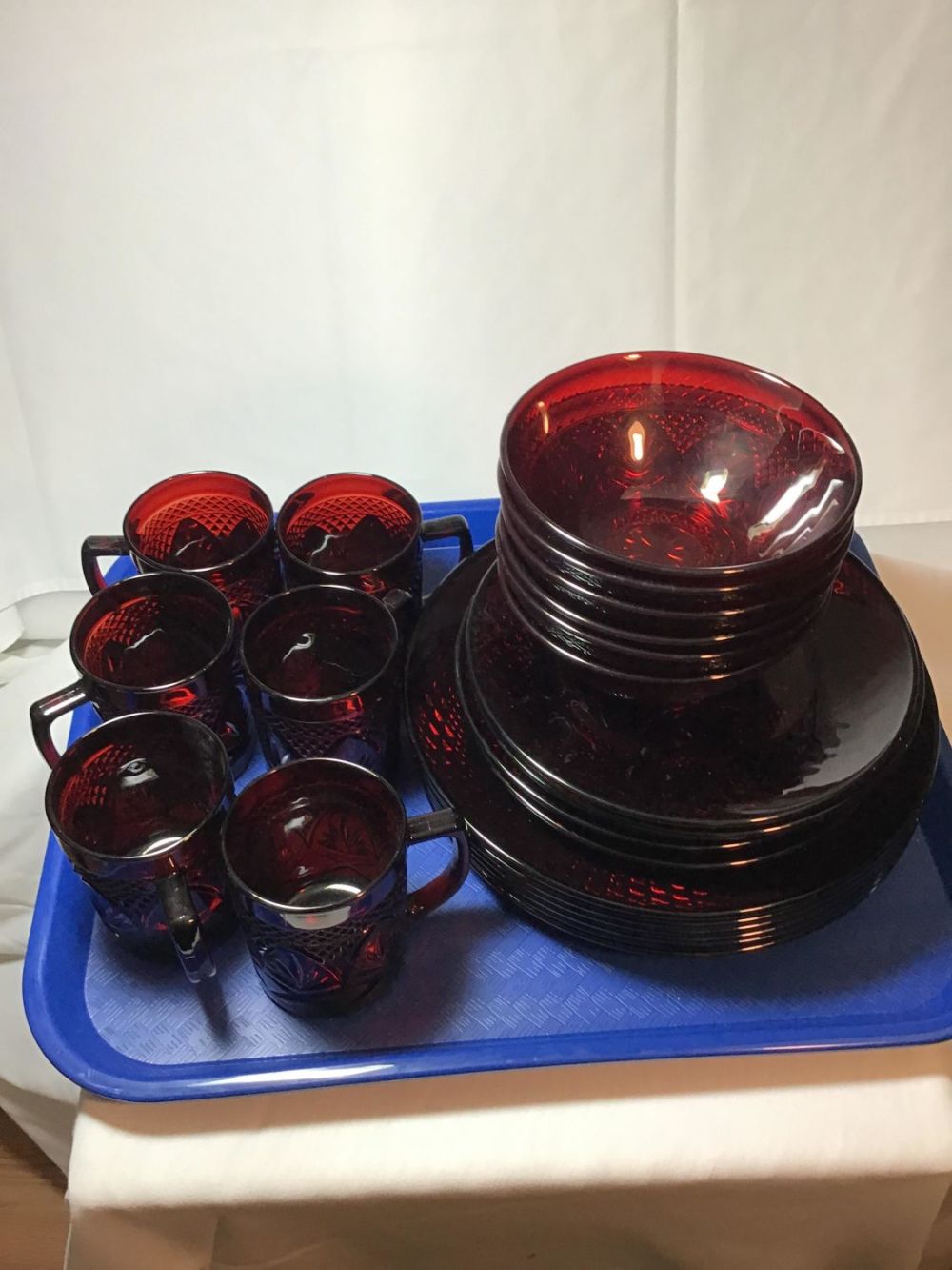 Lot 152: Cranberry Glassware Set