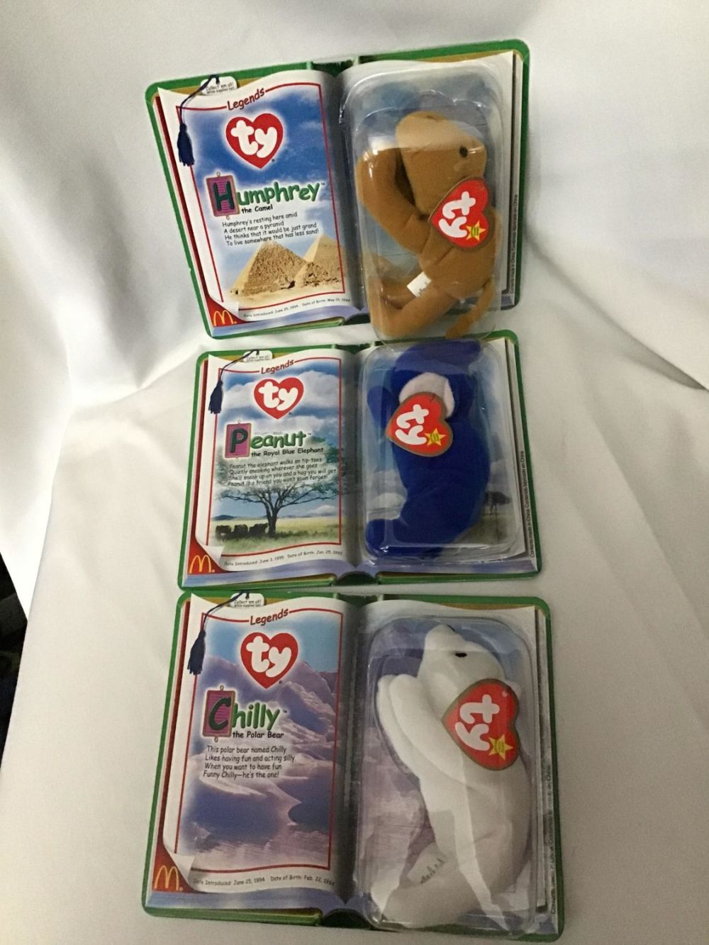 Lot 206: Beanie Babies Legends Collection All 3 are Still in