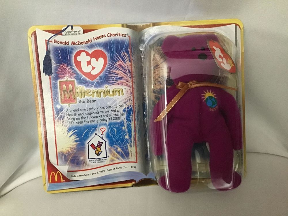 Lot 216: Beanie Baby Millennium Bear in org box In original