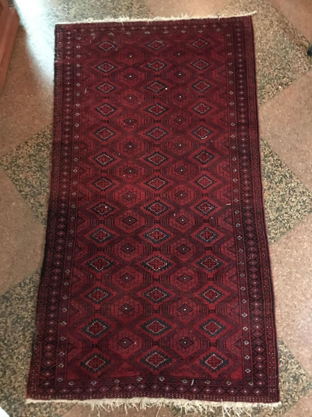 Lot 237: Bokara Area Rug measures approx. 3.5" by 6" feet