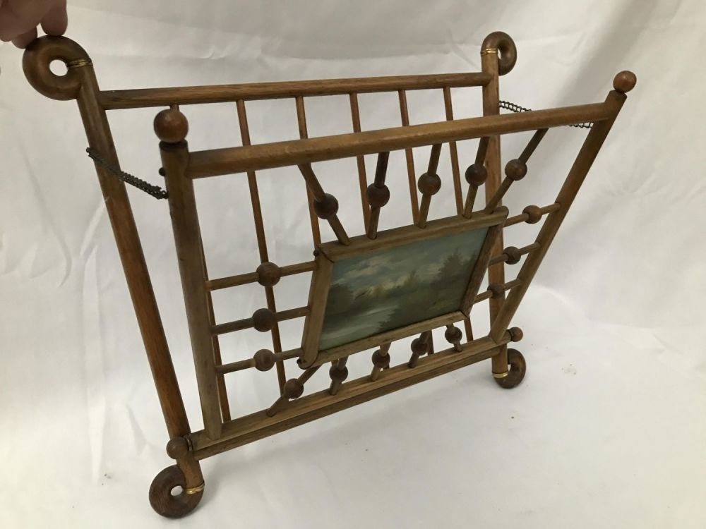 Lot 169: Decorative Wall Hangin Magazine Rack Needs dowel
