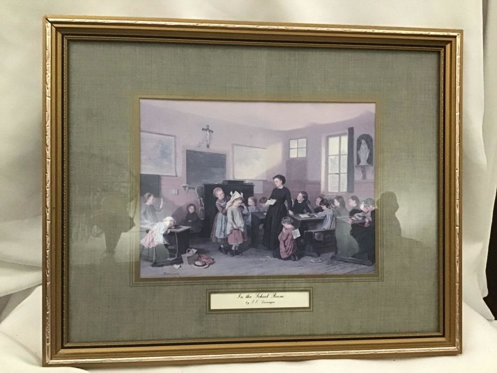 Lot 180: In The School Room by TE Duverger Lithograph Frame