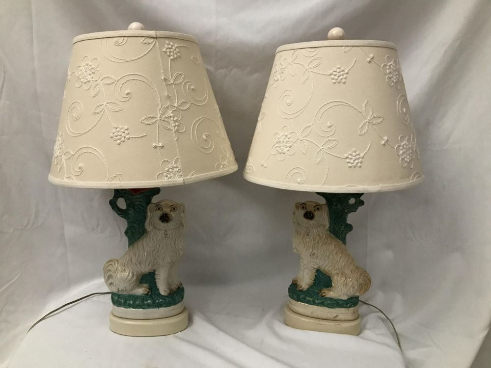Lot 192: Staffordshire Lamps Shades are in Excellent Condition 1
