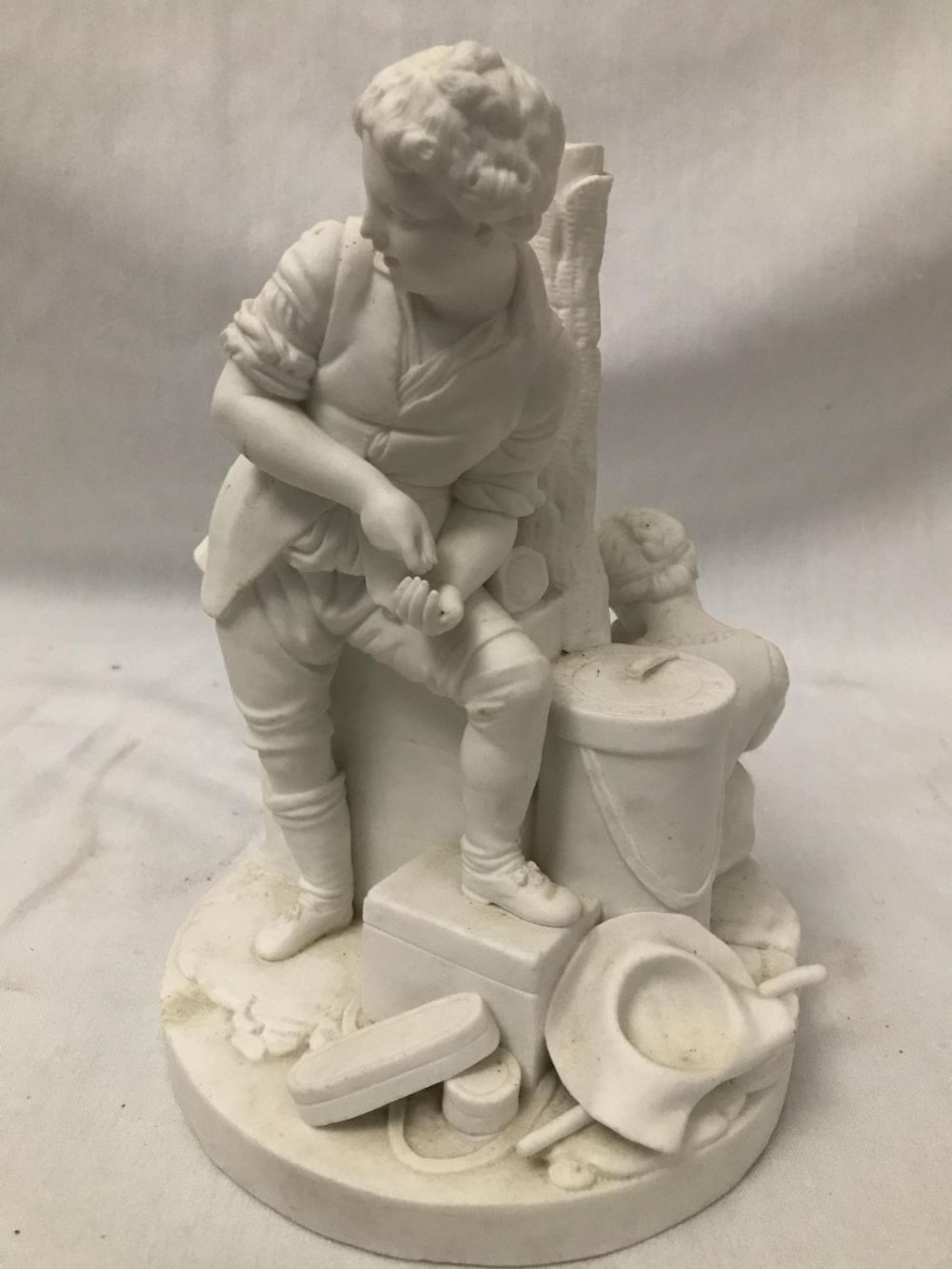 Lot 194: Antique Bisque Sculpture 8.5in tall