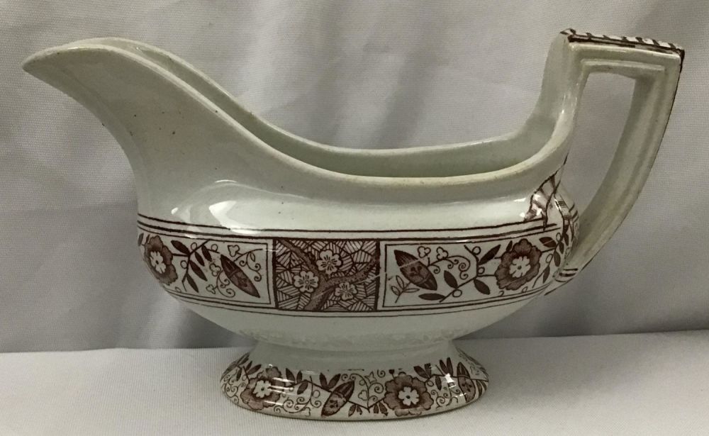 Lot 272: Staffordshire Gravy Boat Measures 8 inches long