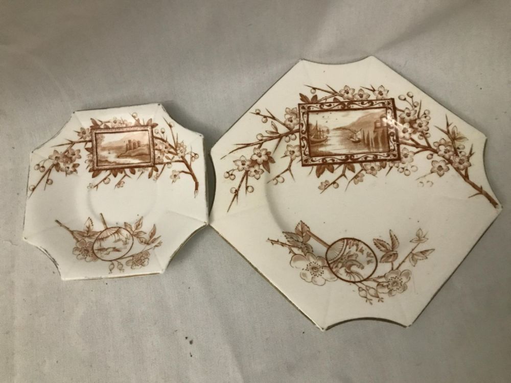 Lot 182: Staffordshire Dishes Larger dish measures 6.75 inches