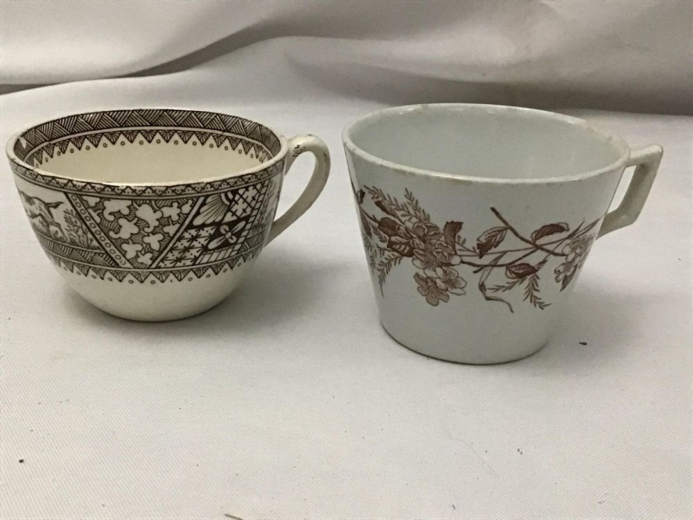 Lot 193: Staffordshire Transfer-ware Tea Cups