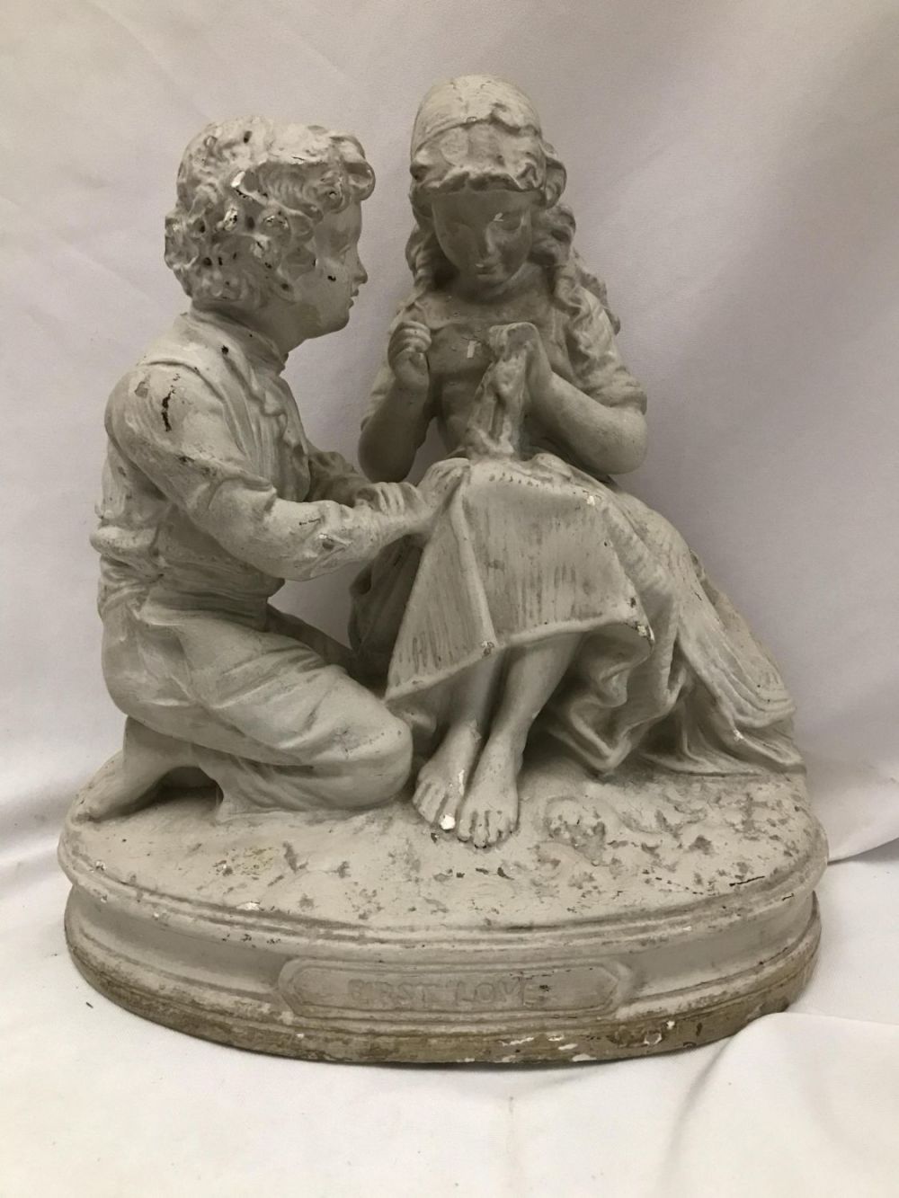 Lot 208: "First Love" Statue Measures 14 inches tall by 12