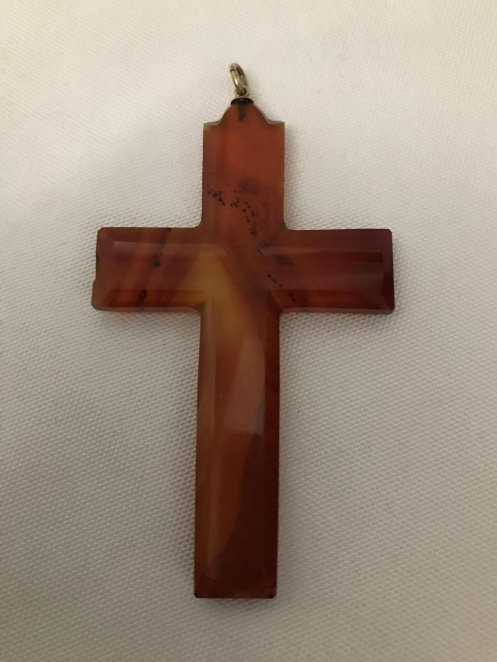 Lot 222: Vintage Semiprecious Stone Cross Measures 3.5 inches