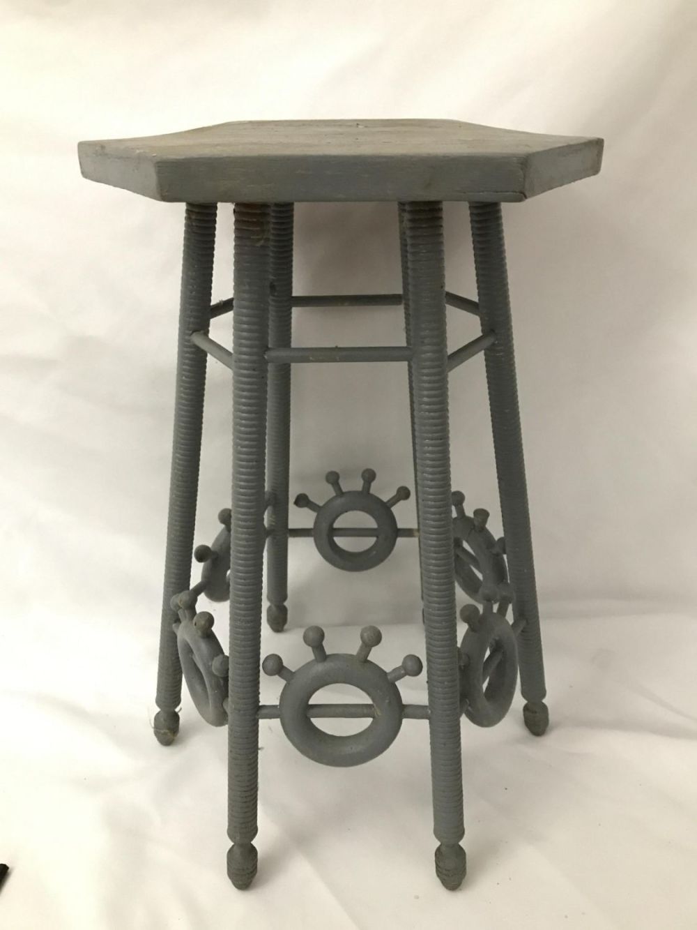 Lot 233: Peg and Ball Stool Measures 18 inches tall