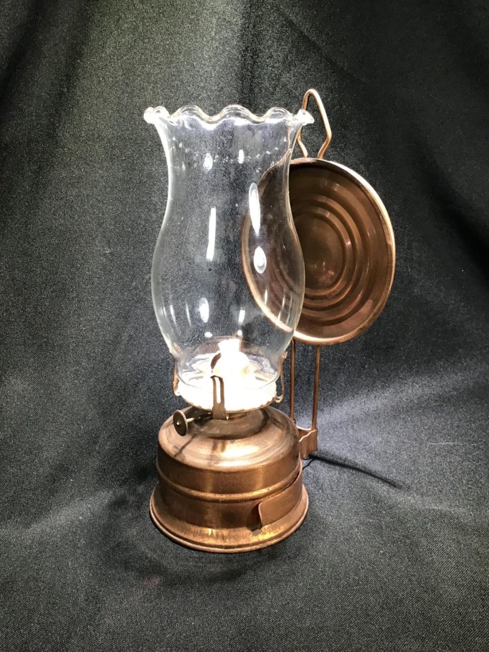 Lot 160: Copper Oil Lamp Made in Hong Kong measures 9 inches