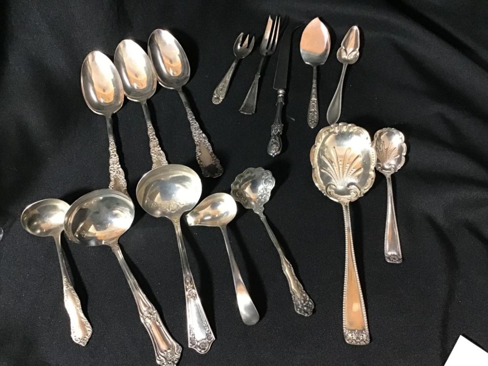 Lot 175: Victorian Silverplate Serving Set 15 piece collection