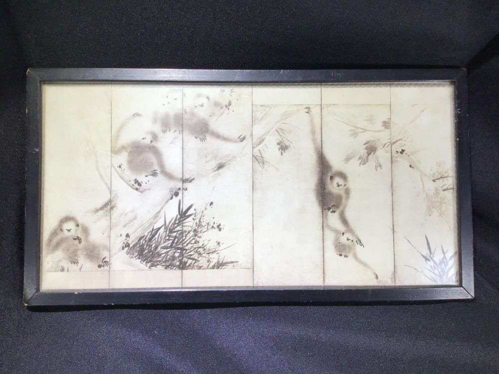 Lot 178: Antique Japanese Monkey Print Measures 7 inches by 13