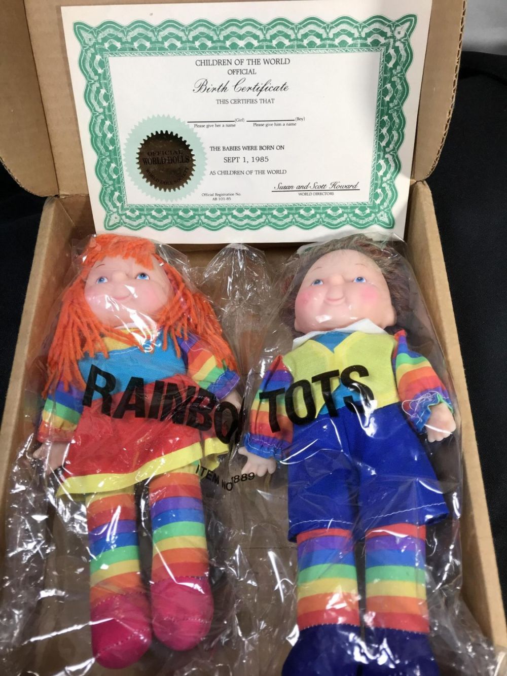 Lot 154: World Dolls Rainbow Tots Never been opened Includes