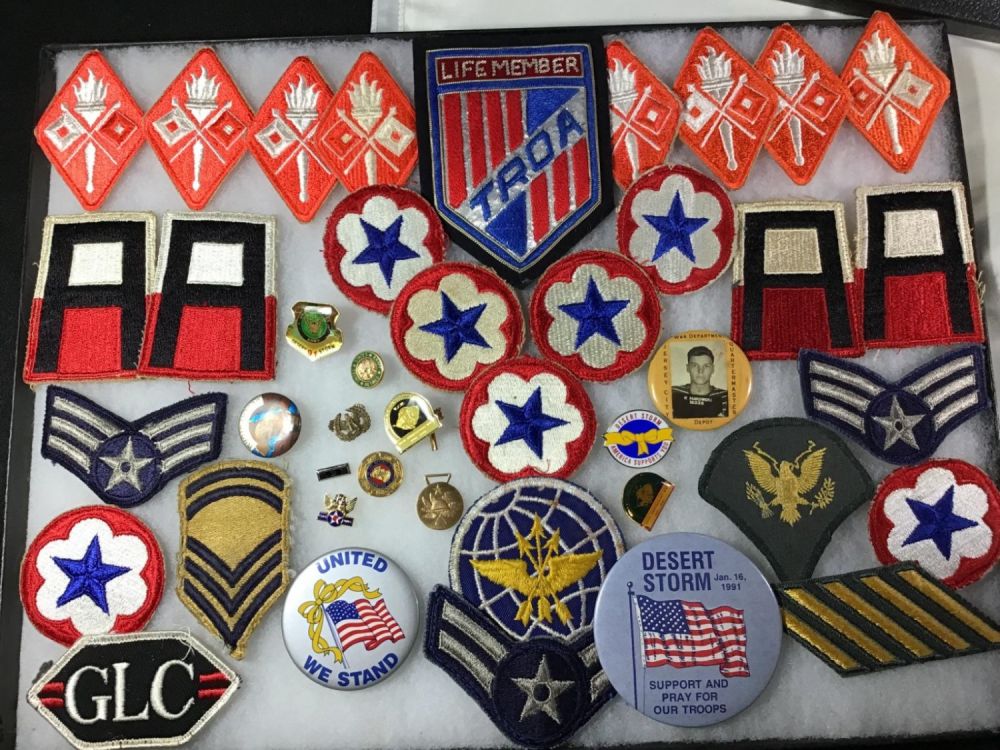 Lot 187: Military Lot Patches pins buttons
